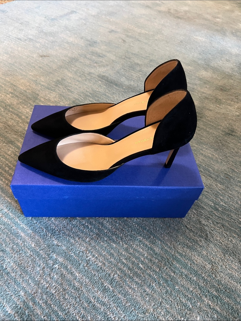 Stuart Weitzman Black Pointed-Toe D'Orsay Pumps